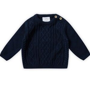 Rugged Bear baby boy's navy blue cable-knit sweater Size 6-9 months 100% cotton